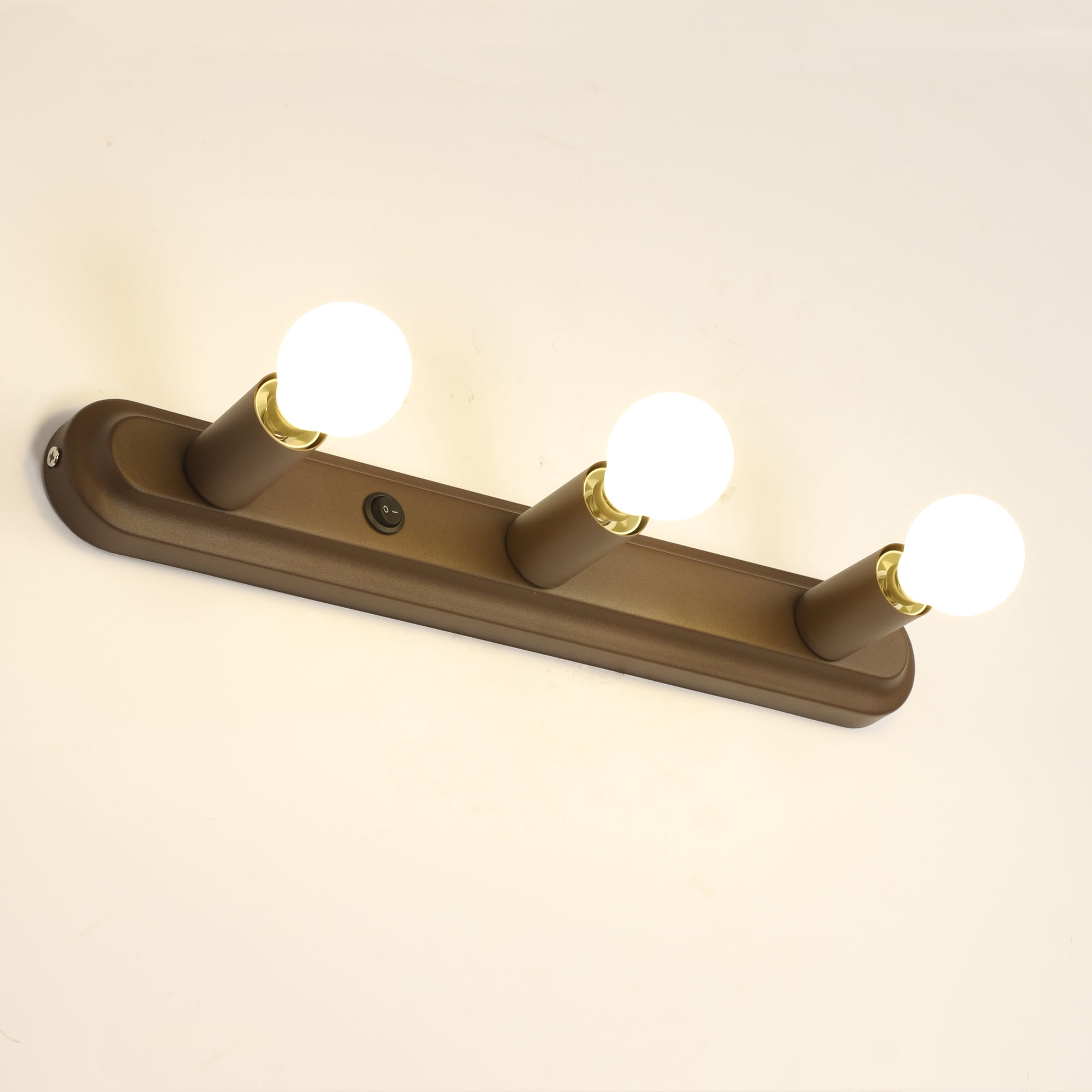 Maichis 15'' RV Wall Sconce with 3 LED Bulbs (Included), 12V RV Vanity Light Fixture with ON/Off Switch, 12Volts RV Interior Light for RV, Boat, Marine, Motorhome, Caravan, Brown Finish