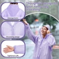 thumbnail image 3 of Rain Ponchos for Adults Reusable Rain Coats with Hood and Drawstring Thicken Ponchos Waterproof for Women Man, 3 of 5