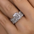 thumbnail image 3 of Veda Jewel 1.6 Ct Lab Created Diamond Wedding Engagement Ring Set - 14K White Gold Plated Cushion Cut Bridal Ring Set - Hidden Halo Ring Set with Band for Brides, 3 of 3