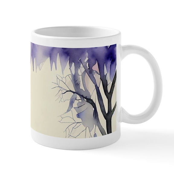 CafePress - Watercolor Halloween Night - 11 oz Ceramic Mug - Novelty Coffee Tea Cup