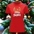 thumbnail image 3 of Playera Blusa Con Estampado De Merry Christmas Con Cuernos De Reno Color Rojo Talla Grande Marca Emil SaEs, 3 of 4