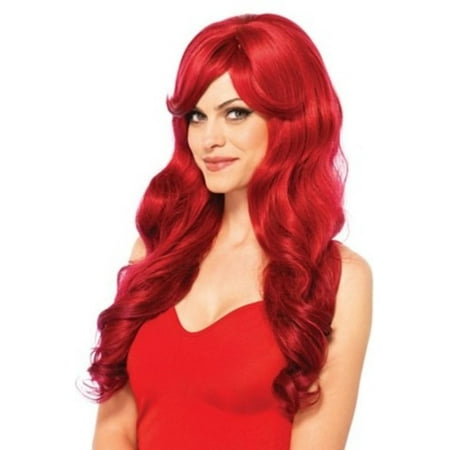 Leg Avenue Long Wavy Red Wig Adult Halloween (Best Wigs For Round Faces)