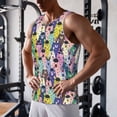 thumbnail image 5 of KLL Llamas Colorful Print Men's Muscle Gym Workout Stringer Tank Tops Bodybuilding Fitness T-Shirts Tank Tops Men-X-Large, 5 of 7