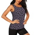 thumbnail image 2 of Fotbe Bat Purple Blusas Sin Mangas para Mujer – Estilo Casual, Corte Suelto, Slim-Fit, Cuello Redondo Deportivo, Tops de Verano para Gimnasio y Yoga-Large, 2 of 7