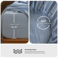 thumbnail image 4 of MooMee 100% Washed Cotton Sheet Set King Linen Like Textured Breathable Durable Soft Comfy 4pcs (Cornflower Blue), 4 of 6