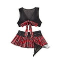 thumbnail image 2 of uublik Cute Lingerie Sets for Women Valentine's Day 3 Pieces Bra and Panty Sets with Skirt Lace Nightgown Outfits Black L, 2 of 5