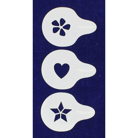 Sewing/Painting- Assorted Drink and Cupcake Stencil Set -3 pcs-14 mil Mylar Template/Crafts