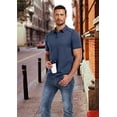 thumbnail image 4 of Thrilos Short Sleeve Polo Shirts for Men Casual Button Down Shirts Knit Solid Color Golf Shirts, 4 of 8
