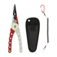 thumbnail image 2 of colaxi Fishing Pliers Fly Fishing Tool Hook Remover Multifunction Aluminum Alloy Professional Split Rings Opener Braid Line Cutting Red, 2 of 10
