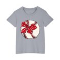 thumbnail image 2 of Tdoqot Girls Graphic Shirts- Fashion Short Sleeve Summer T Shirts Cotton Kids Clothes Tops Gray Size 5-6T, 2 of 5