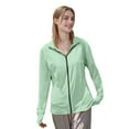 thumbnail image 6 of Xyxonk Women's Upf 50+ Sun Athletic Protection Jackets Long Sleeve Full Zip Shirts Breathable Solid Color Hiking Outdoor Pockets Light Green M, 6 of 7