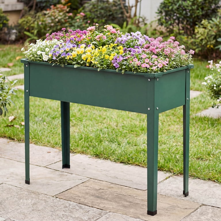Costway 40''x12'' Outdoor Elevated Planter Box, Raised Tall Garden