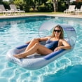 thumbnail image 5 of Pool Lounge Float with Canopy for Adult, Inflatable Pool Floats Lounger Raft Floaties Water Floating Recliner Chair with Cup Holders Foot Rest Swimming Pool Floaty, 5 of 7