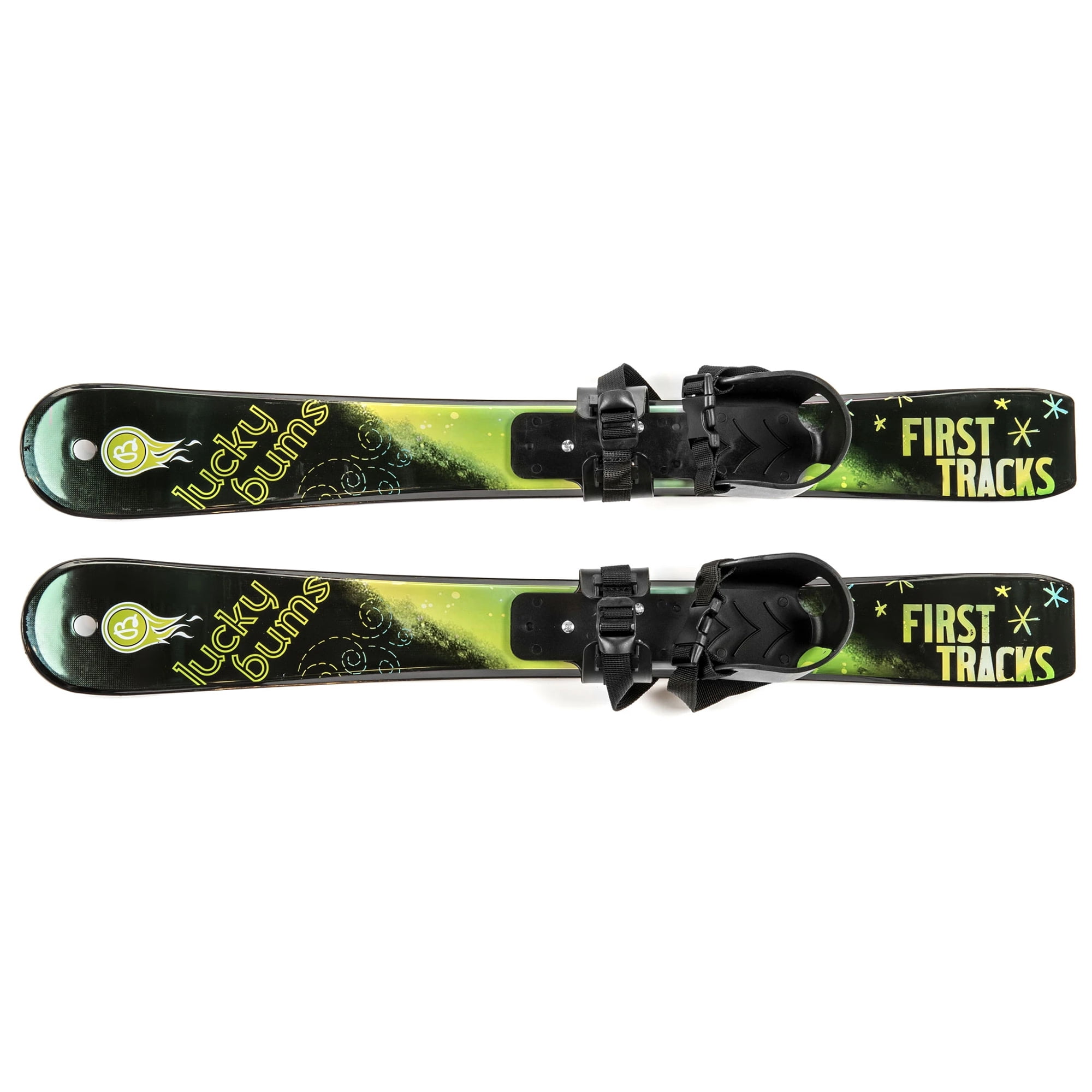 Makamsui Skis et bâtons pour enfants avec fixations pour débutants de 2 à 4 ans, planches de ski peu résistantes avec motif sur le thème de Noël, légères, robustes et sûres, équipement