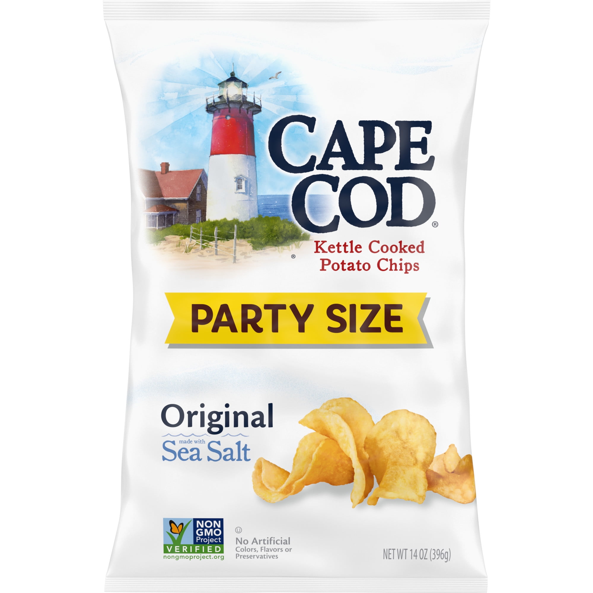 (3 pack) Cape Cod Potato Chips, Original Kettle Chips, 14 oz Party Size