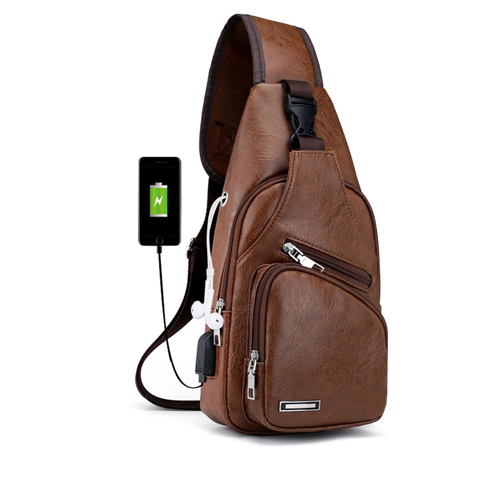 Peicees Travel Gym Bike Sling Bag Shoulder Backpack Daypack w//USB Charging Port