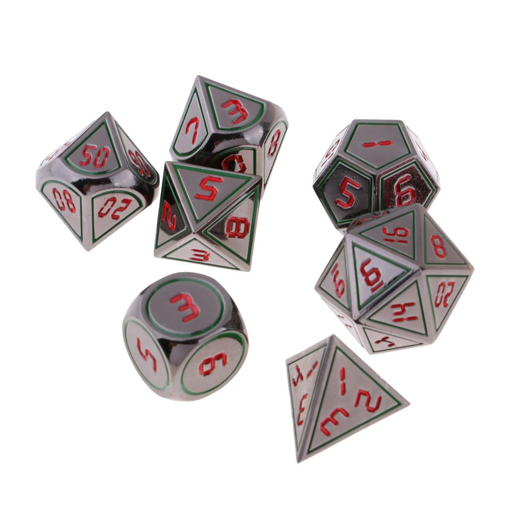 80x60x15mm J 7pcs Multi-Sided Dice Polyhedral Dice Set for D&D RPG Table Game Dice 