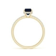 thumbnail image 2 of ANGARA Natural 1.05 Ct Emerald-Cut Sapphire Engagement Ring with Diamonds in 14K Yellow Gold for Women (Size-7x5mm) | September Birthstone, Anniversary, Jewelry Gift for Women | Natural Sapphire Ring, 2 of 11