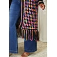 thumbnail image 6 of Double Take Full Size Multicolored Open Front Fringe Hem Cardigan, 6 of 11