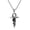 Silver, variant on Men Stainless Steel Chain Necklace 3D Retro Climb Twine Snake Cross Pendant 1464-Black