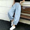 thumbnail image 3 of Vrorvz Womens Jogger Pants Elastic Waisted Pant Summer Casual Work Comfortable Trouser Palazzo Loose Trouser, 3 of 4
