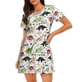 thumbnail image 1 of Fotbe Cute Dinosaurs Bata de Dormir para Mujer con Estampado, Camisón de Algodón de Manga Corta, Ropa de Dormir Casual, 1 of 6