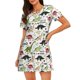 thumbnail image 1 of Disketp Cute Dinosaurs para Camisón Corto de Manga Corta para Mujeres, Camisón Cómodo con Escote Redondo, Bonito y Confortable, 1 of 6