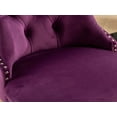 thumbnail image 5 of ODUSE-DAILY Velvet Dining Chairs Set of 6, Violet Kitchen & Dining Room Chairs, Nailheads Tufted Chair, Sillas De Comedor, Fabric Upholstered, Silver Chrome Metal Legs (Purple, 6 Pcs), 5 of 12