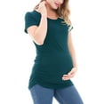 thumbnail image 3 of Women's Short Sleeve Maternity Shirt Side Ruched Pregnancy Tunic T-Shirt 3-Pack, 3 of 7