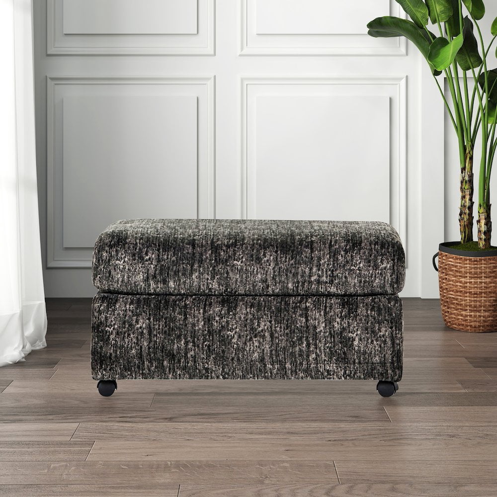 Roundhill Furniture Nason Living Room Ottoman, Charcoal
