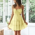 thumbnail image 2 of Kcodviy Robe Femme 2025 à Fleurs en V Décontractée Courte à Col Noué devant à Bretelles Spaghetti Robes Midi pour Femme à Bretelles Robes de Plage Été Robes Femme Été Décontracté Boho Robe d'Été, 2 of 8
