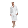 thumbnail image 5 of ANLIQI Mens 100% Cotton Robes Lightweight Long Sleeve Bathrobe Soft Knit Spa Robe with Pockets (White, XL), 5 of 7