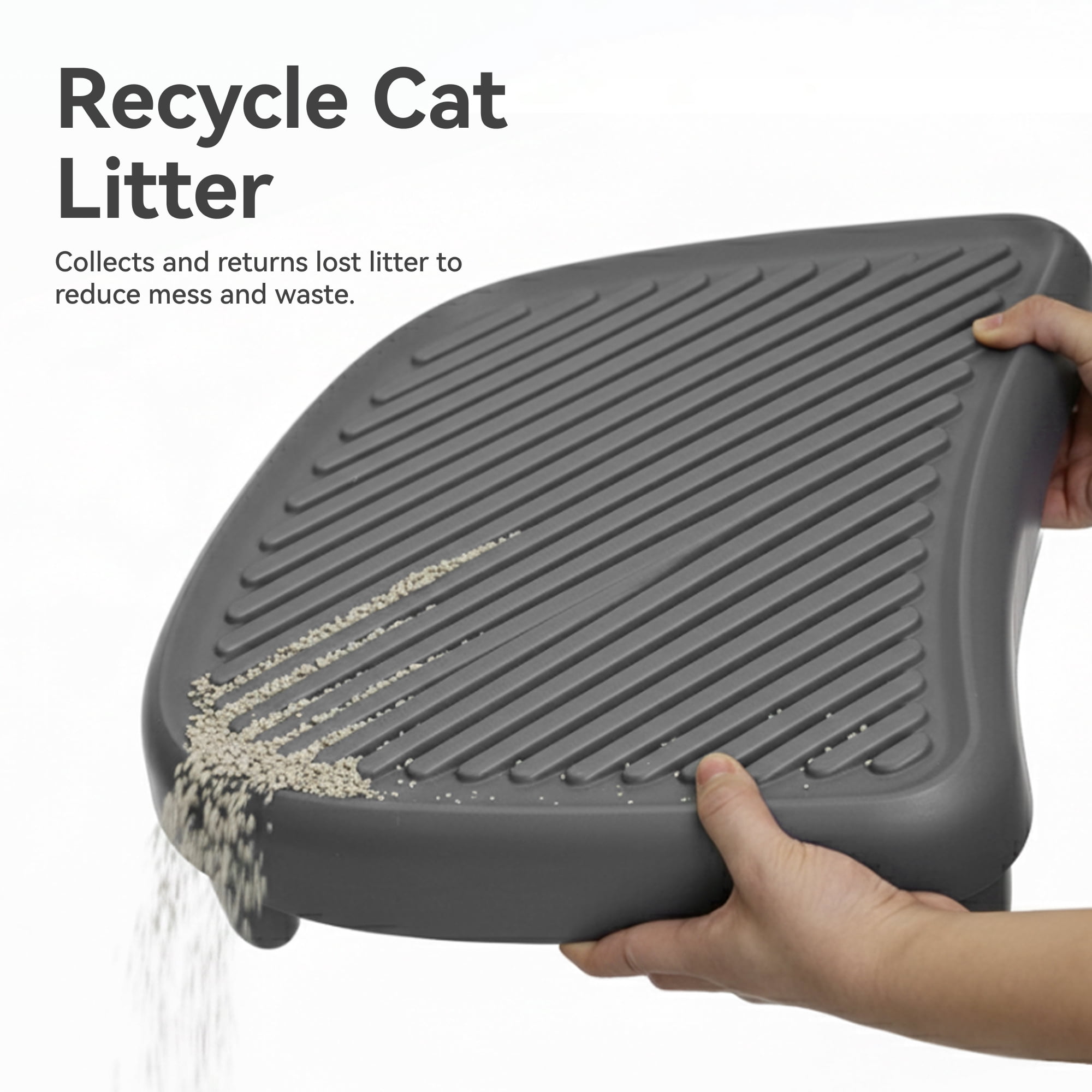 CATLINK Pet Ramp for Open Top Automatic Cat Litter Box, Suitable for Senior, Kitten, Obese Cats, Easy Access Step with Litter Trapping Design, Grey