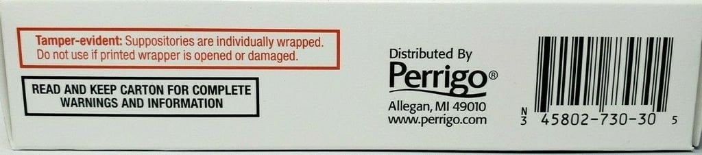 Perrigo Acetaminophen Rectal Suppositories, 650mg, 12 CT