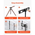 thumbnail image 5 of VEVOR Tripod Easel TV Stand, for 40-65 inch Flat Screen/Curved TVs Up to 99 lbs, 18° Left-Right Rotation Portable TV Stand with Oak Wood Legs, for Bedroom, Living Room, Studio, MAX VESA 600 x 400 mm, 5 of 9