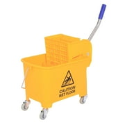 HOMCOM Mop Bucket with Wringer on Wheels for Floor Cleaning 21 Quart Yellow