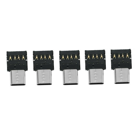 5pcs Ultra Mini TypeC USBC to USB 2.0 OTG Adapter for Cell Phone Tablet & USB Cable & Flash Disk