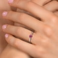 thumbnail image 4 of Gem Stone King 925 Silver and 10K Yellow Gold Pink Tourmaline Solitaire Engagement Ring for Women | 0.52 Cttw | Round 5MM | Gemstone October Birthstone | Size 5, 4 of 6