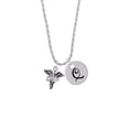 thumbnail image 2 of Delight Jewelry Silvertone Caduceus - DNP Silvertone Script Initial Disc - Q - Charm Necklace, 20"+3", 2 of 4