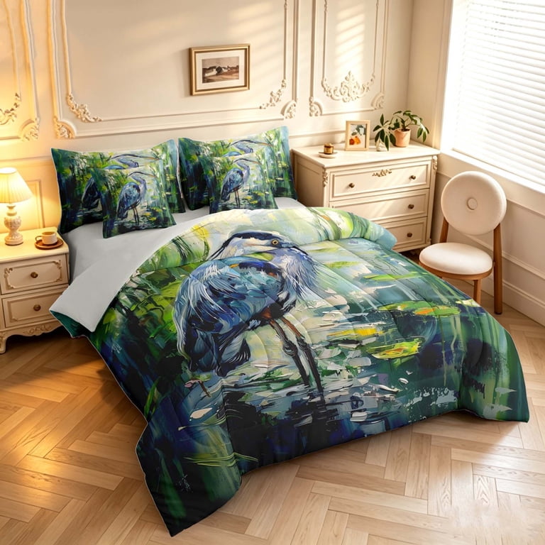 Erosebridal Boho Heron Bird 7-Piece Twin Bedding,Graceful Animals ...