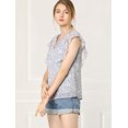 thumbnail image 4 of Unique Bargains Blouse à Volants pour Femmes Florale Décontractée Col en V Manches Courtes, 4 of 6