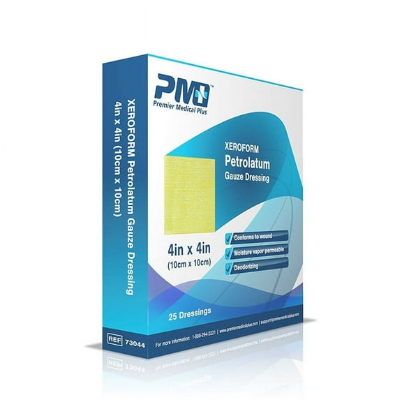 Premier Medical Xeroform Petrolatum Dressing 4x4 Box of 25