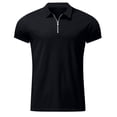 thumbnail image 4 of Summer Men's Sports Short Sleeve Golf Youth Men's Zipper Casual Top 3XL, 4 of 5