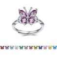 thumbnail image 1 of Guangzhoushicwz Collar y anillo con pendientes y mariposas con piedra natal de plata de Bestyle para mujer, 1 of 5