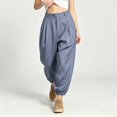 thumbnail image 2 of Levmjia Women High Waisted Jogger Pants Cuffed Ankle Length Casual Lounge Pants with Pockets Solid Color Elastic Waist Trousers, 2 of 7