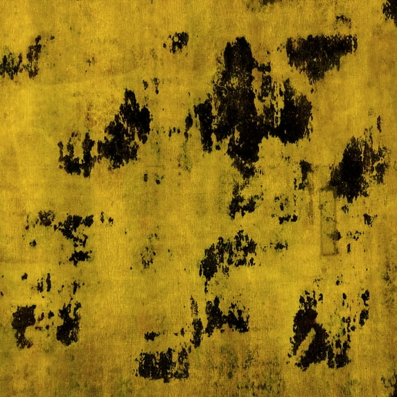 Ahgly Company Machine Washable Indoor Square Abstract Yellow Modern Area Rugs, 5' Square