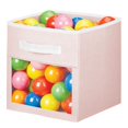 thumbnail image 6 of mDesign Fabric Nursery Storage Cube with Front Window, 6 Pack - Light Pink/White, 6 of 9