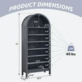 thumbnail image 2 of IFGET 71" Tall Arched Shoe Storage Cabinet, 3 Adjustable Shelves, 7-Tier Freestanding Open Display Shoe Closet Shelf Organizer, 2 of 6