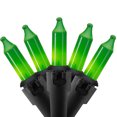 thumbnail image 2 of Northlight Mini Incandescent Christmas Lights - Opaque Green - 24.5' Black Wire - 50ct, 2 of 4