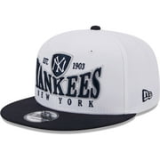 Men's New Era White/Navy New York Yankees Crest 9FIFTY Snapback Hat - OSFA
